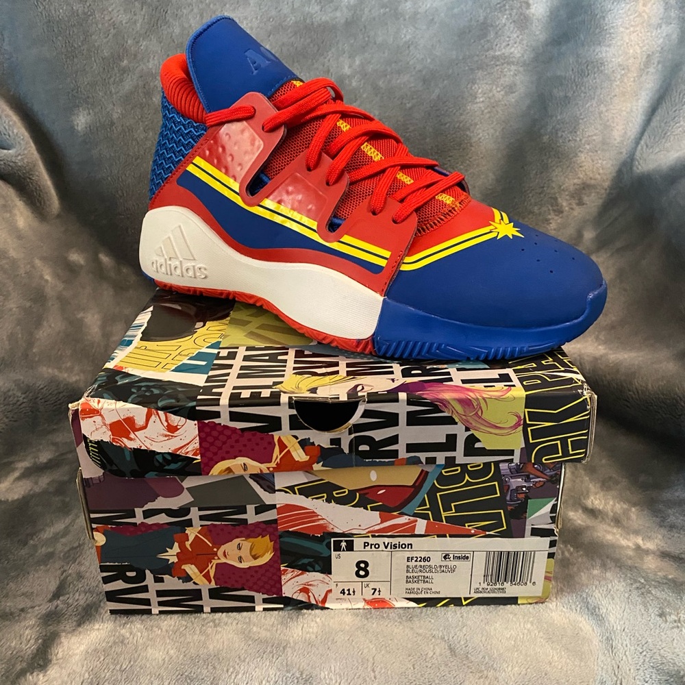 Adidas Pro Vision Marvel Basketball Shoes - Red, Blue, Yellow